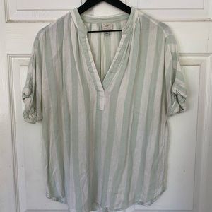 Light Blue/Green and White Top